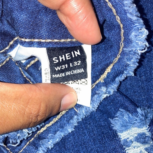 SHEIN Dark Blue Ripped Skinny Jeans size 12 / 31 - Picture 4 of 6